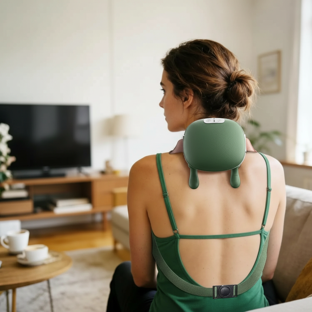 Wireless Neck and Back Massager with Heat 4D Kneading Shiatsu Deep Tissue for Shoulder Cervical Trapezius Kneading Massage